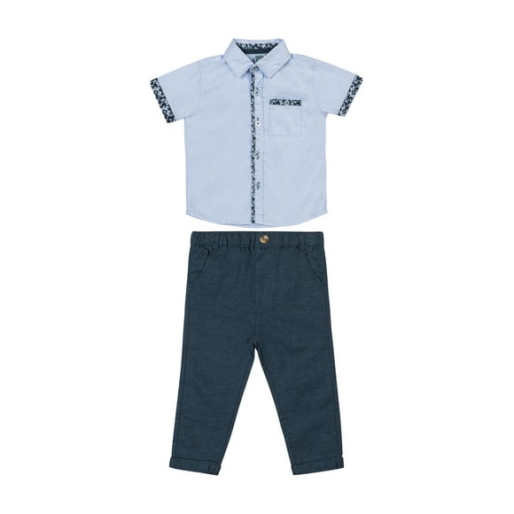 Little Lad Infant Boys' Short Sleeve Shirt and Pant, 2-Piece Set, Sizes 12M-24M