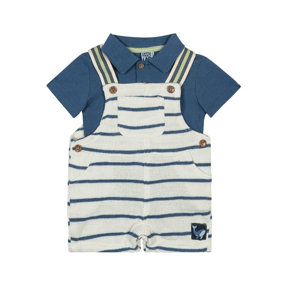 Little Lad Newborn Boys' Knit Shortall, 2-Piece Set, Sizes 0/3M-6/9M