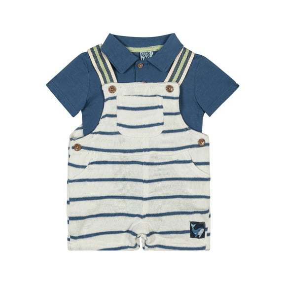 Little Lad Newborn Boys' Knit Shortall, 2-Piece Set, Sizes 0/3M-6/9M