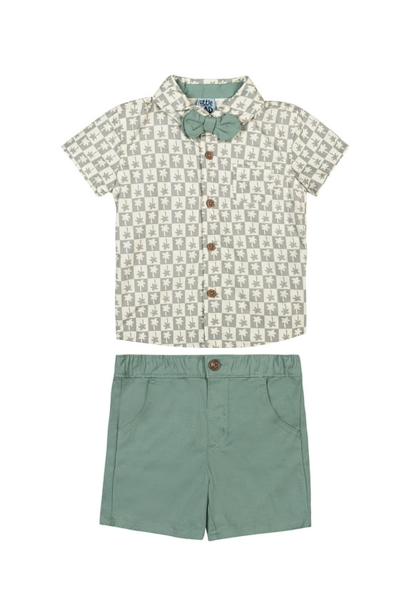 Newborn Boys' Short Sleeve Shirt and Short, 2-Piece Set, Sizes 0-3M-6-9M