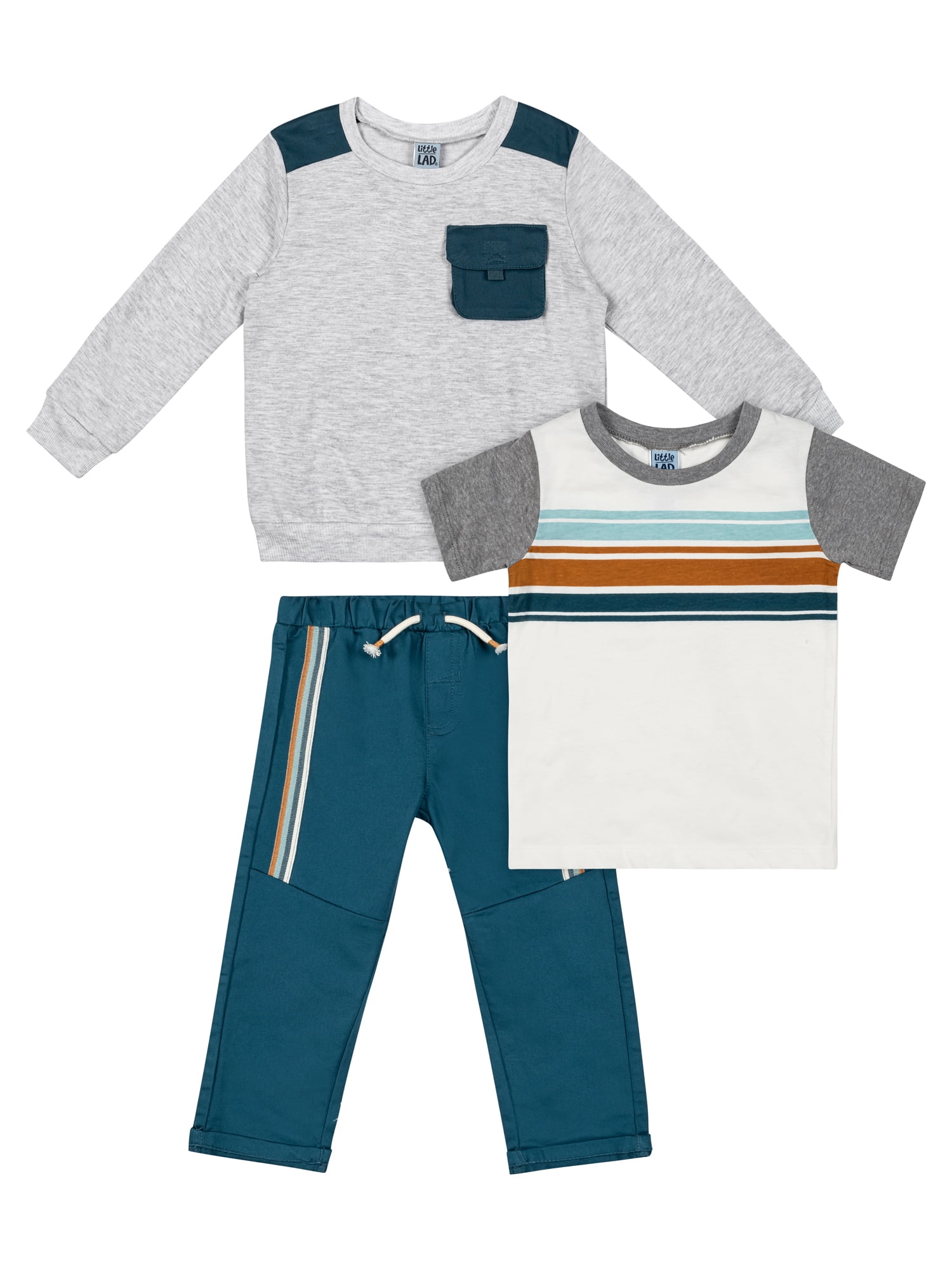 Little Lad Toddler Boys' Tee and Pant, 3-Piece Set, Sizes 2T-4T