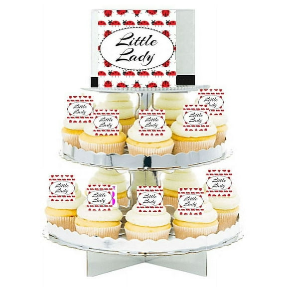 Little Lady Lady Bug Edible Photo Toppers & Edible Cupcake Decoration Kit