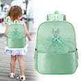 thumbnail image 1 of Little Lady' Travel Backpack, Dance Class Pack For Elementary Learnerss (Carryall, Gifts), Green, Custom Little Lady Backpack, Satin Fabric, Ballet Design, For sch○○l & Travel, Meiiso, 1 of 5