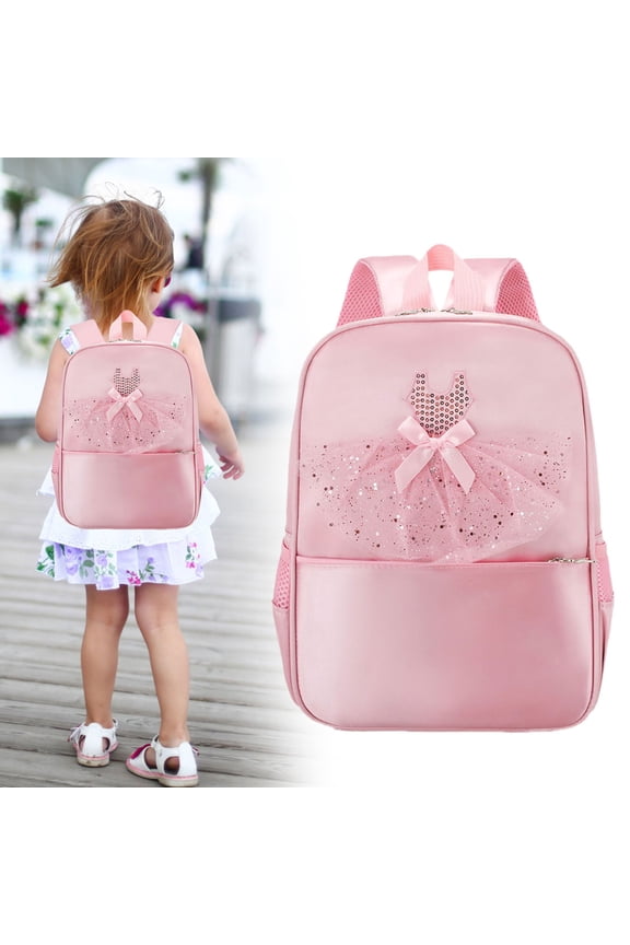 Little Lady' Travel Backpack, Dance Class Pack For Elementary Learnerss (Carryall, Gifts), Red, Custom Little Lady Backpack, Satin Fabric, Ballet Design, For sch○○l & Travel, Meiiso
