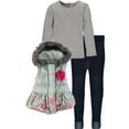thumbnail image 1 of Little Lass Baby Girls 12-24 Months 3-Piece Floral Vest Legging Set (Mint 18 Months), 1 of 1