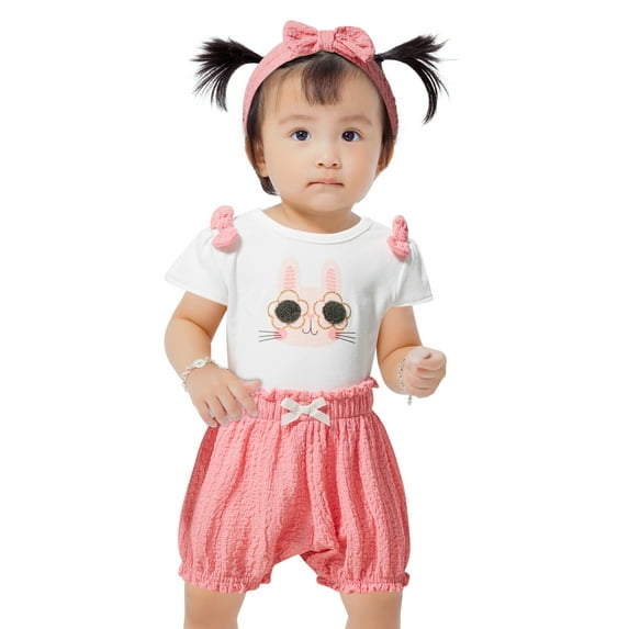 Little Lass Baby Girls' Bodysuit, Bloomer and Pant , 3-Piece Set, Sizes 0/3M-24M