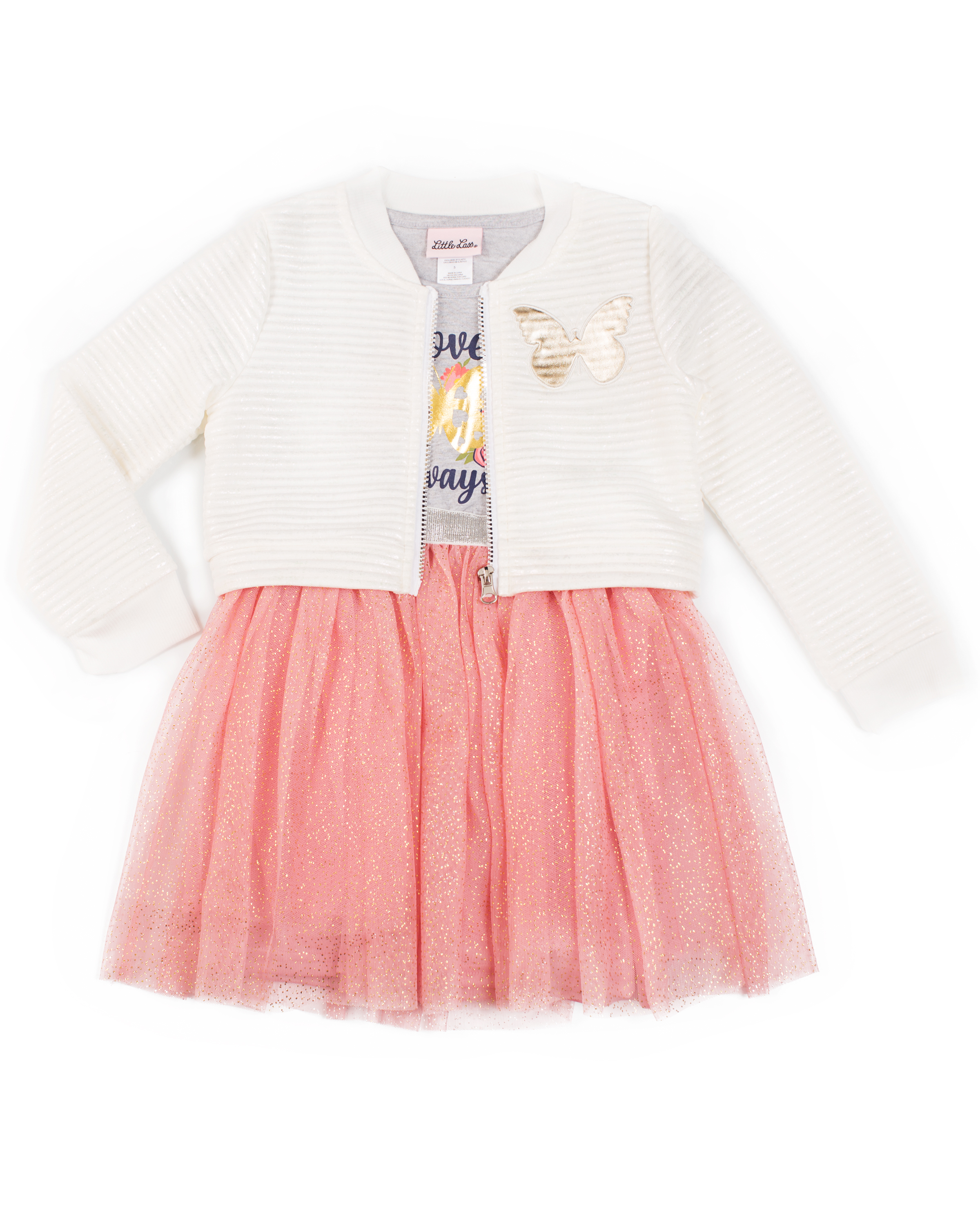 Little Lass Cozy Bomber Jacket and Fashion Tutu Dress, 2-Piece (Little Girls) - image 1 of 2
