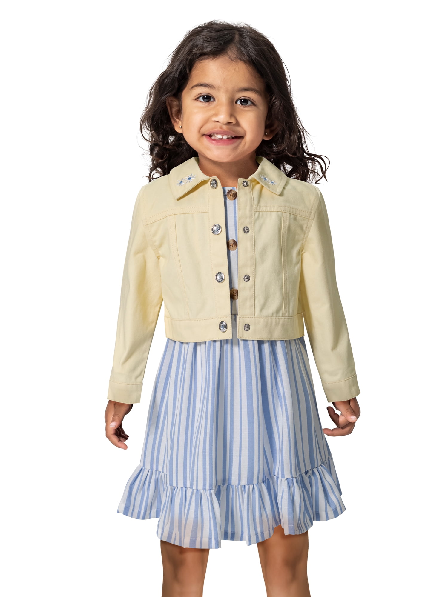 Little Lass Toddler Girl Dress and Jacket 2-Piece Set, Sizes 2T-5T