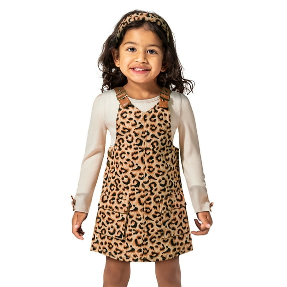 Little Lass Toddler Girls 2-Piece Jumper Set with Coordinating Headband, Sizes 2T-4T