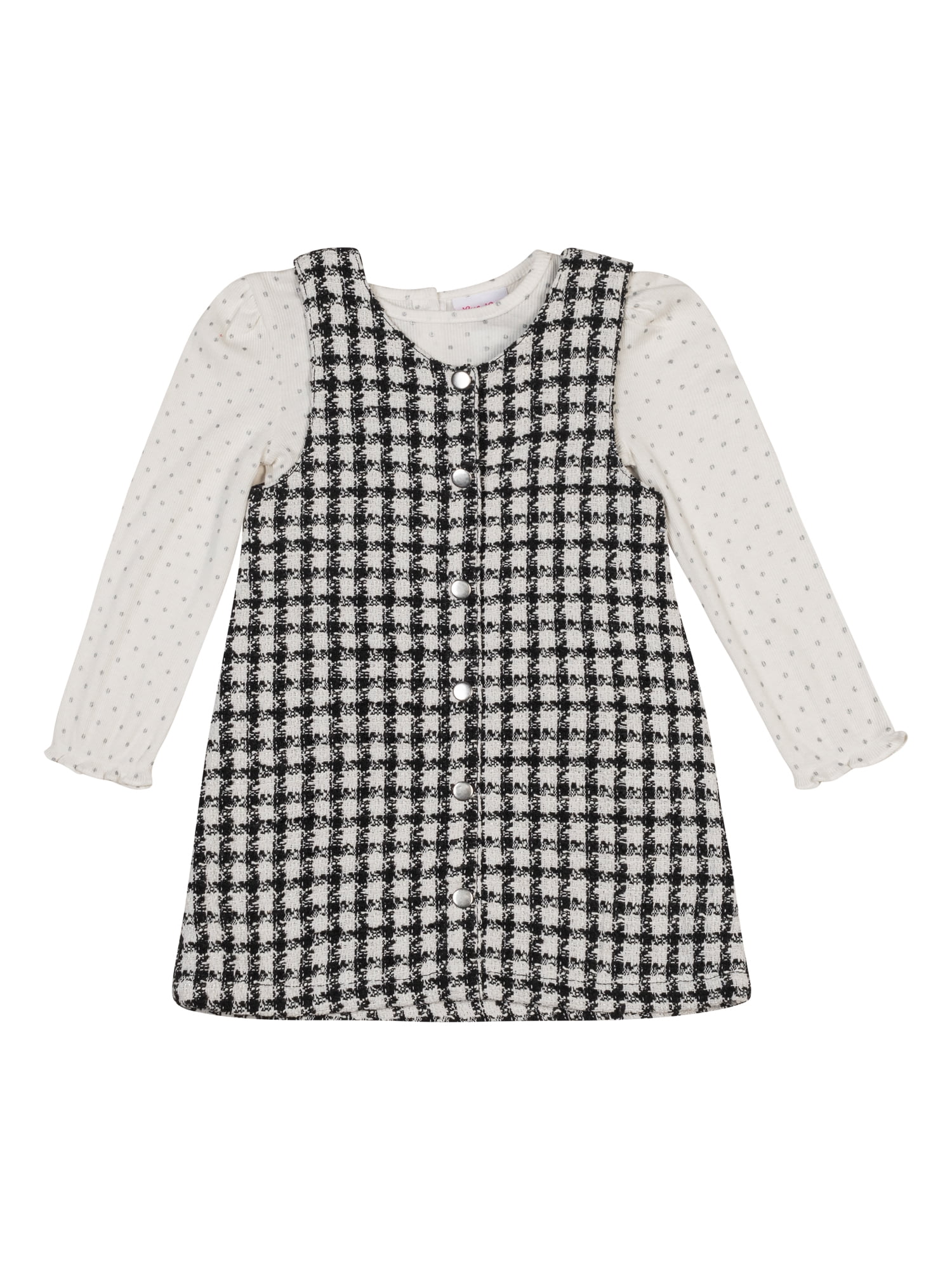 Little Lass Toddler Girls 2-Piece Jumper Set with Coordinating Headband, Sizes 2T-4T
