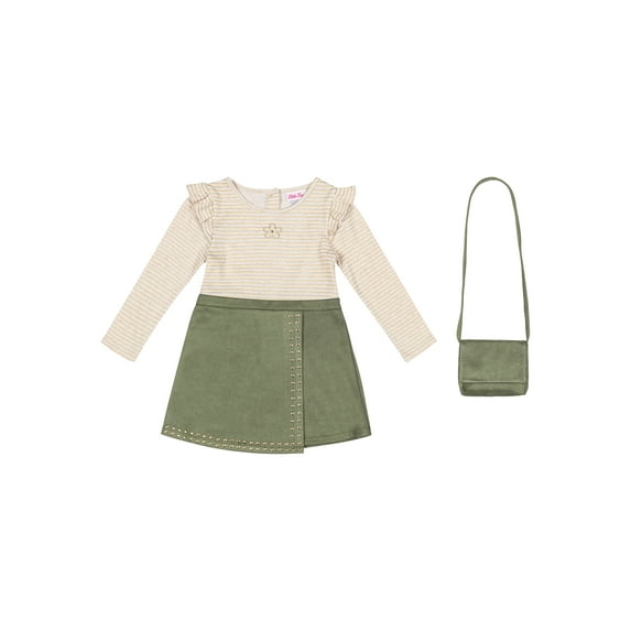 Little Lass Toddler Girls Dress, Purse, and Diaper Cover, 3-Piece Set, Sizes 2T-4T