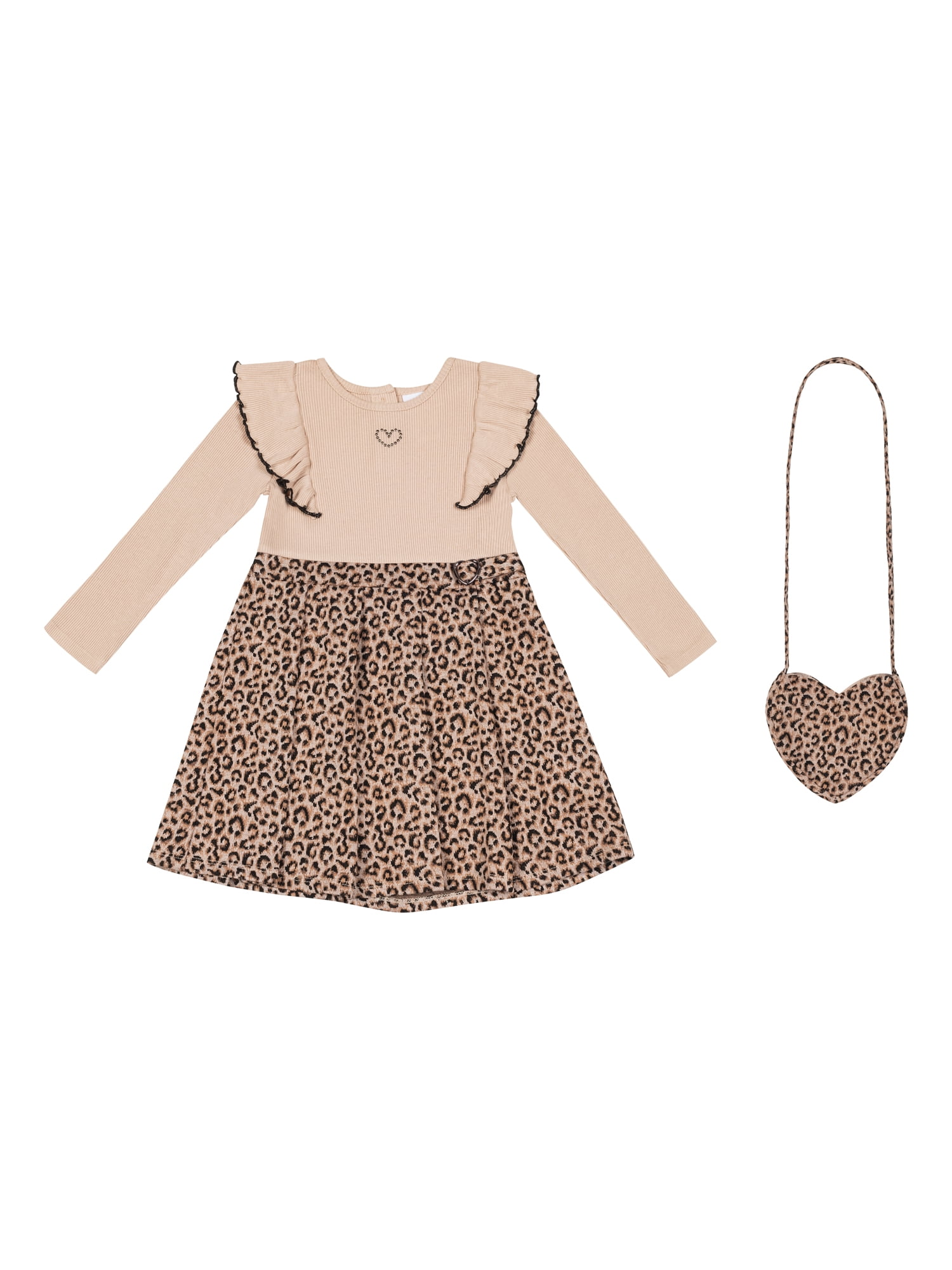 Little Lass Toddler Girls Dress, Purse, and Diaper Cover, 3-Piece Set, Sizes 2T-4T