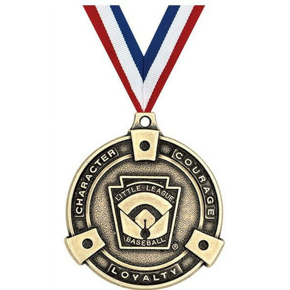 Little League Medals, 2" Gold Diecast Little League Medal Award 1 Pack