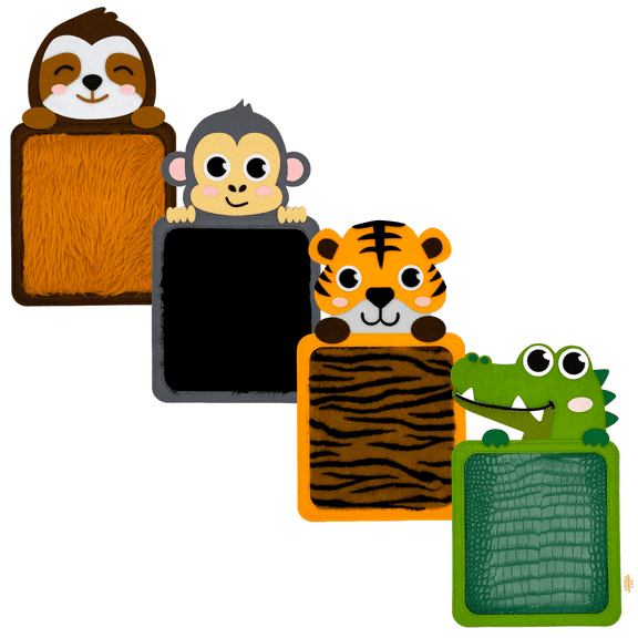 Little Learner Lab Sensory Jungle Buddies: 4-Pack Large Sensory Mats for Cognitive Growth