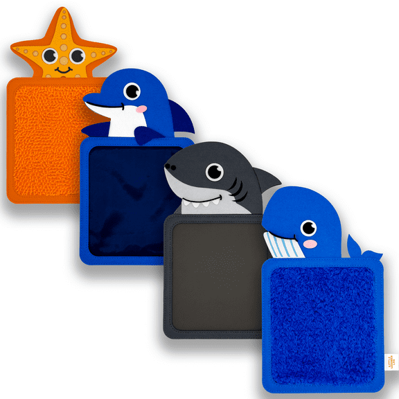 Little Learner Lab Sensory Sea Buddies: 4-Pack XL Sensory Mats for Cognitive Growth
