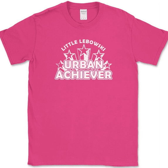 Little Lebowski Urban Achiever T-Shirt Funny Big Movie Humor Graphic Tee - Pink, 4XL