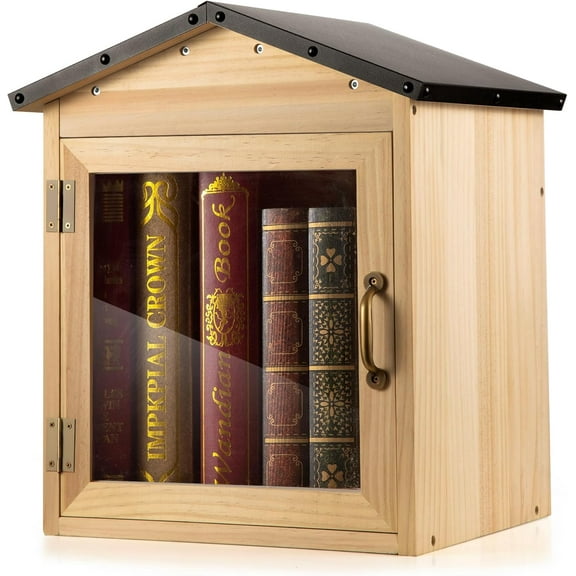 Little Library Box Outdoor - Free Library Kit for Sharing Books, Literature, and Newspapers in Neighborhoods, Communities, and Schools - Thickened Design for Durability