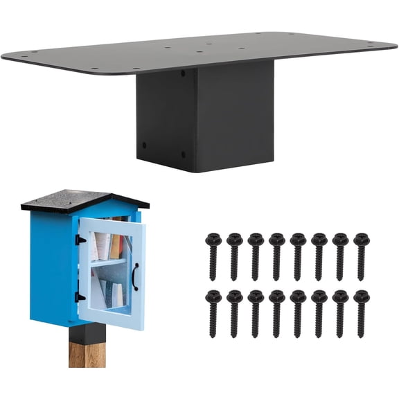 Little Library Mount 13.9 x 7.8 x 4.1 Inch, Stable Outdoor Library Book Box Bracket Holder, Metal Storage Box Bracket Holder Suitable for 4x4 Post for Neighborhood Community and School