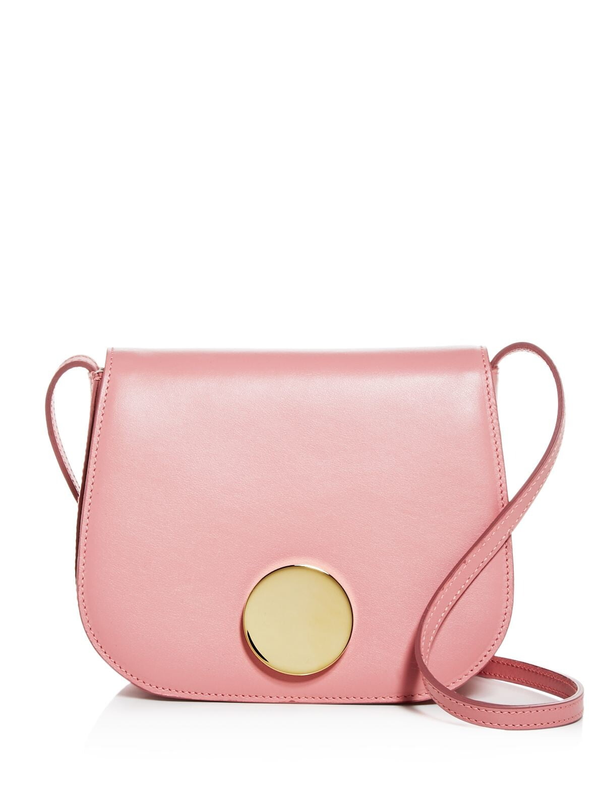 Little Liffner Women's Pink Leather Adjustable Strap Crossbody Handbag Purse  