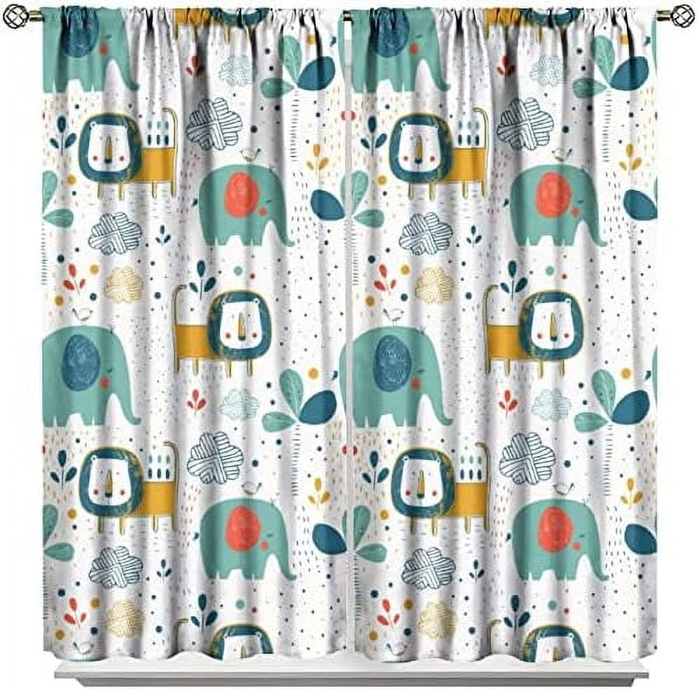 Little Lion King Curtains for Baby Child Cute Funny Forest Animals