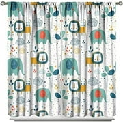 Little Lion King Curtains for Baby Child Cute Funny Forest Animals Tropical Jungle Leaves Wildlife Boho Cartoon Rainbow Print Blackout Window Drapes for Nursery Boys Girls Kids Bedroom 42