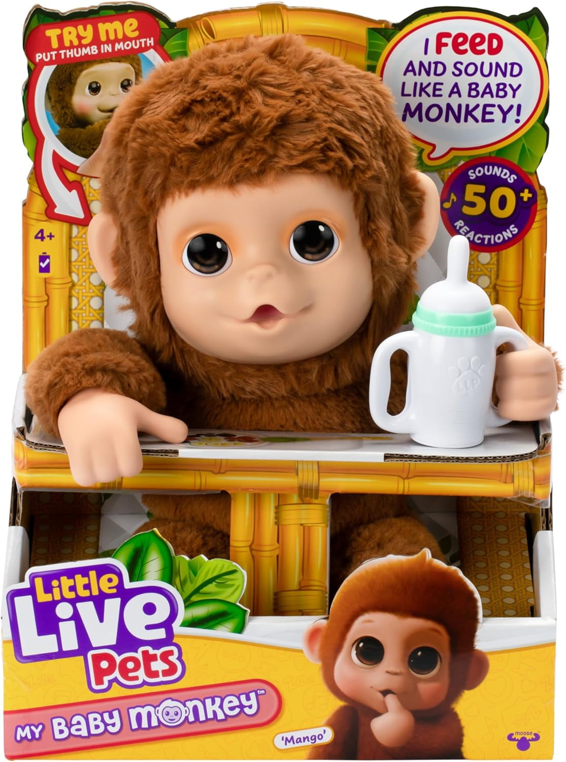 Little Live Pets My Baby Monkey - Adorable pet Monkey with Over 50