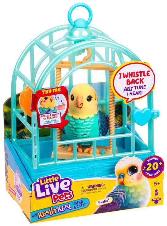 Little Live Pets Bird & Cage Indie the Budgie Playset (Whistles