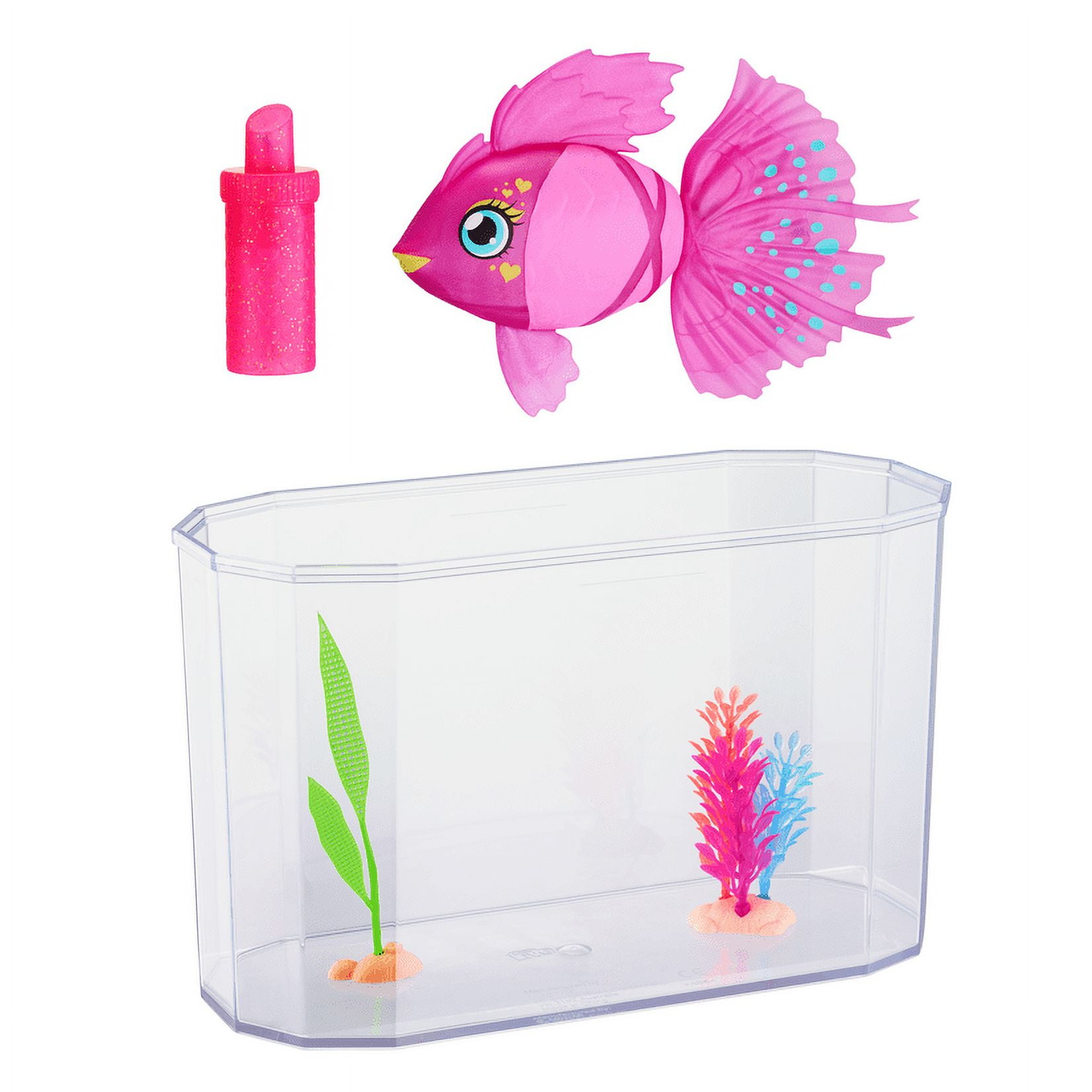 Little Live Pets - Lil Dippers Fish Tank - Interactive Toy Fish & Tank ,  MagicAlly Comes Alive In Water, Feed and SWims like A Real Fish