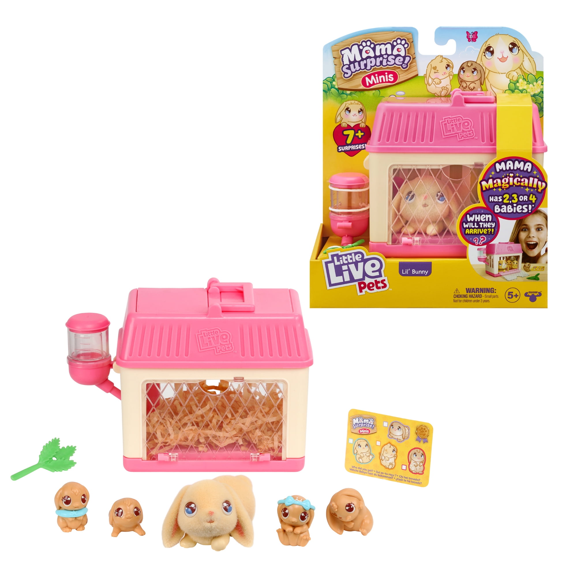 Little Live Pets - Mama Surprise Minis. Feed and Nurture a Lil Bunny  Inside their Hutch, Ages 5+ - Walmart.com