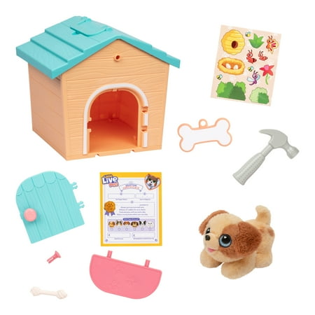 Little Live Pets My Puppy's Home Minis Home Plush Toy and Orange Kennel Playset, Ages 5+ Styles Vary