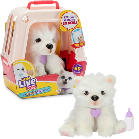 Little Live Pets My Really Real Puppy Luna The Samoyed, Interactive Toy Puppy, 60+ Sounds and Reactions, Ages 4+