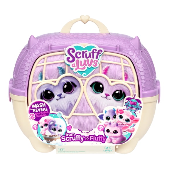 ScruffaLuvs Twin Fantasy Scruffs, Mystery Plush, 5.5" Tall, Wash to Reveal 2 of 3 Fantasy Scruffs: Gremlin, Puppy, or Kitten, Ages 2+