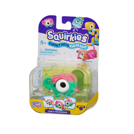 Little Live Pets, Squirkies, Interactive Fidget Toys - Curly Chameleon (Color May Vary)