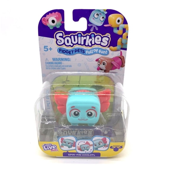 Little Live Pets, Squirkies, Interactive Fidget Toys - Spin-Fin Axolotl (Color May Vary)