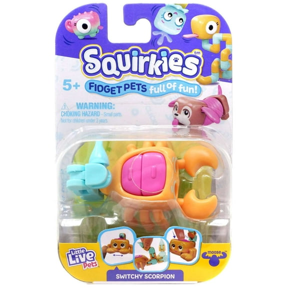 Little Live Pets Squirkies Switchy Scorpion Figure (Orange, Pink & Blue)