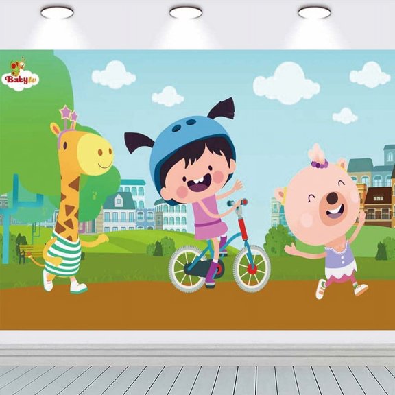 Little Lola visits the city Party Supplies Background Backdrop Taspestry Banner Poster Decor Decorations