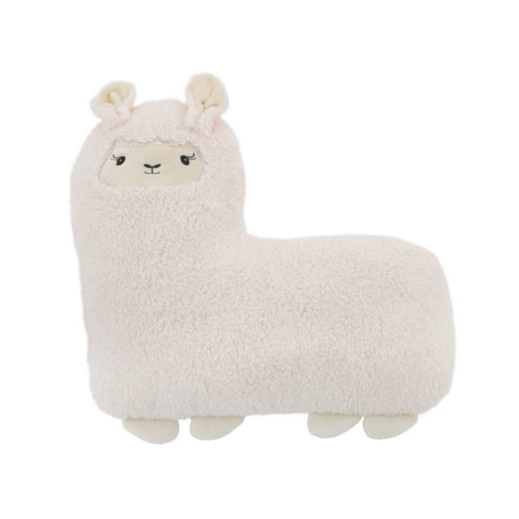 Little Love by Nojo Llama Shaped Plush Sherpa Decorative Pillow - Ivory