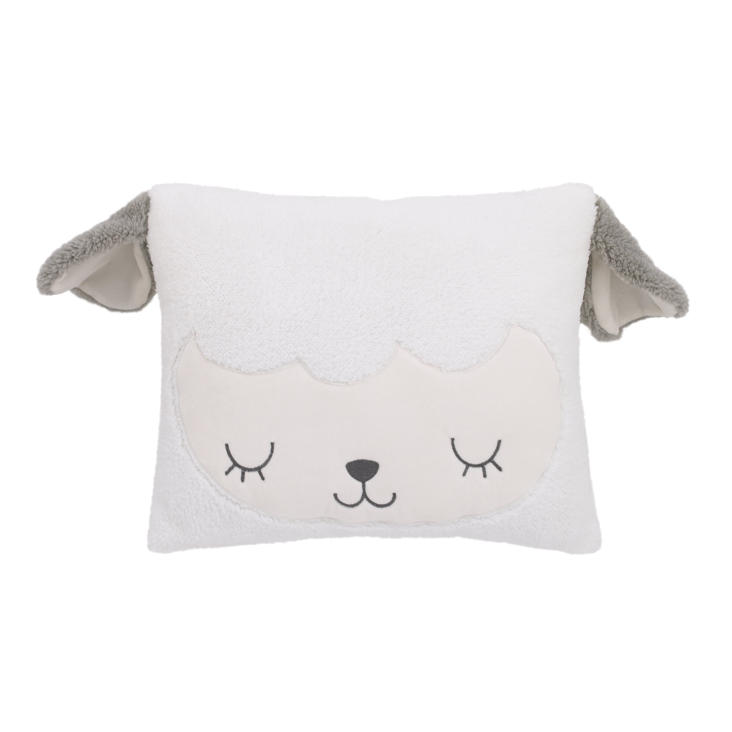 Little Love by NoJo 16" x 13" Gray Toddler Pillow, Lamb, 1 Count