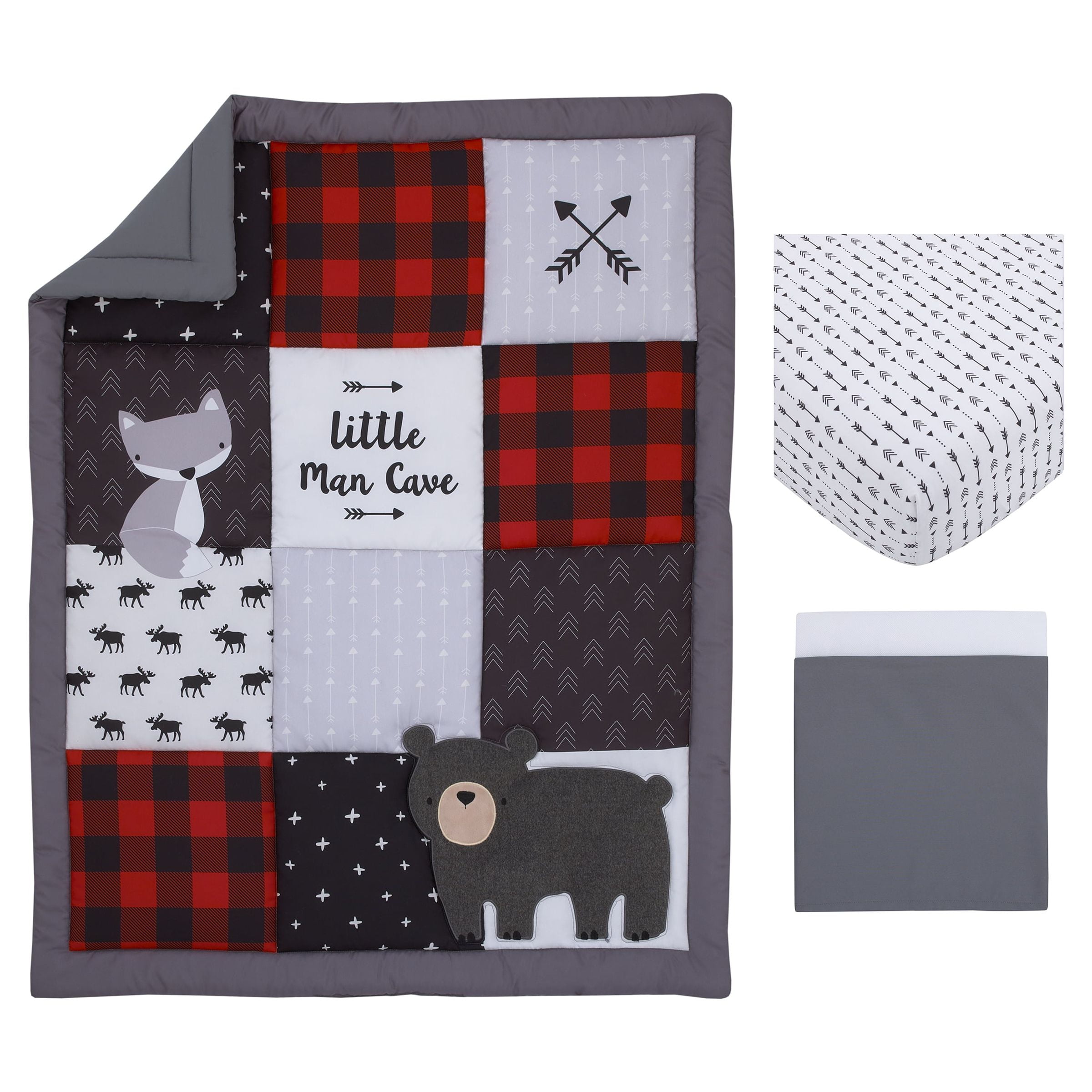 Little Love by NoJo Little Man Cave 3 Piece Crib Bedding Set
