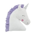 thumbnail image 1 of Little Love by NoJo 5" x 14.75" Unicorns Unicorn All Occasion Polyester Decorative Pillow , silver horn, 3D mane, novelty shape pillow, 1 of 6