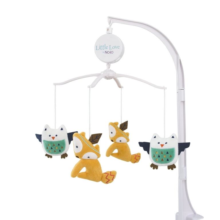 ドローイング『Baby Mobile』 Little Love by NoJo Aztec Fox and Owl Musical Mobile, Green, Gold
