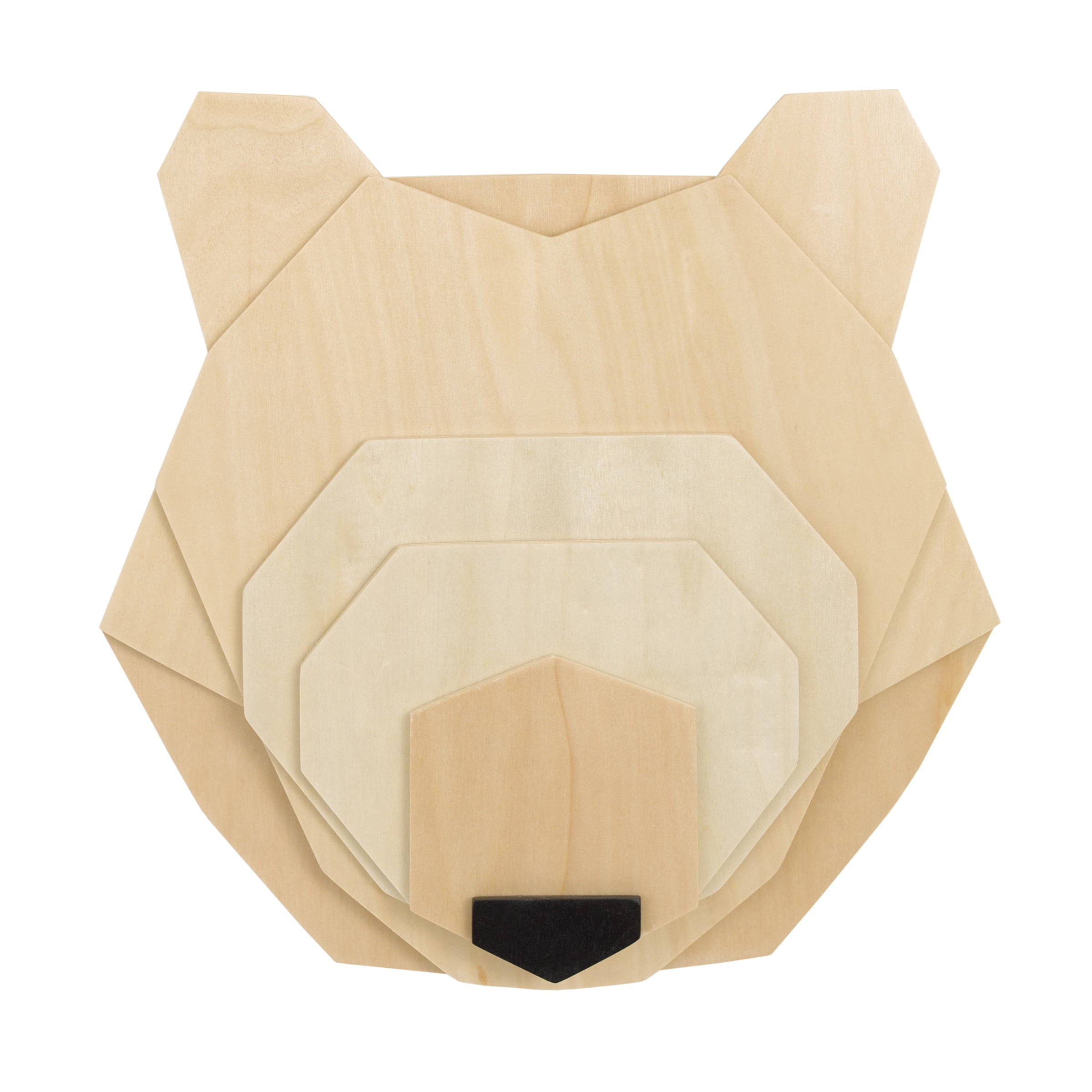 Little Love by NoJo Bear Head Layered Natural Wood Wall Décor