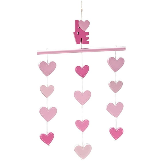 Little Love by NoJo Ceiling Mobile, Pink Hearts