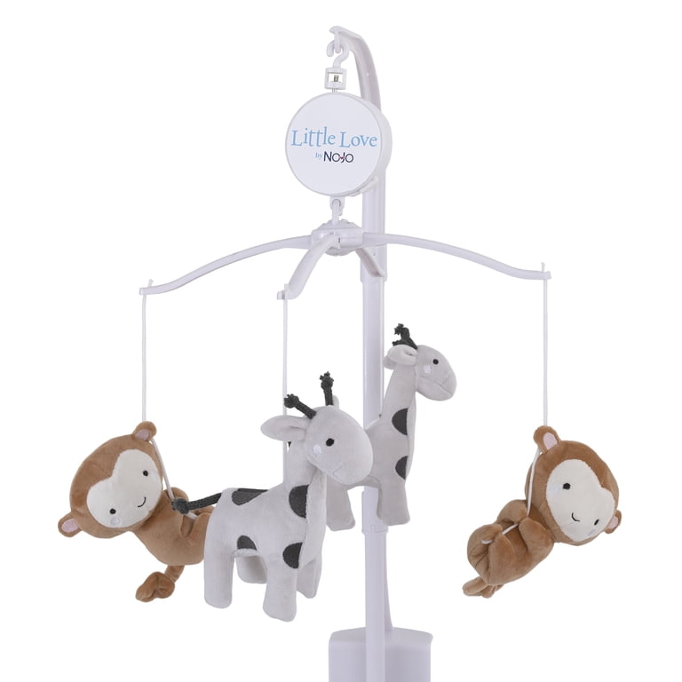Little Love by NoJo Jungle Ride Gray Monkey and Giraffe Musical