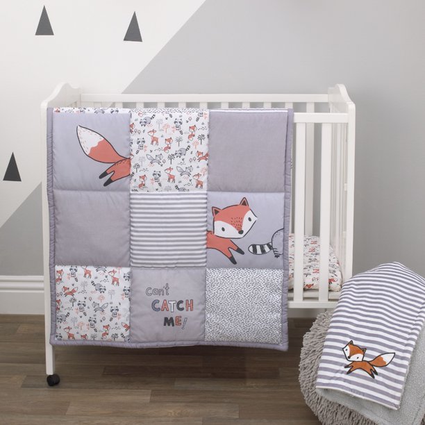Little Love by NoJo Lil Fox 3 Piece Nursery Mini (Porta Crib) Bedding