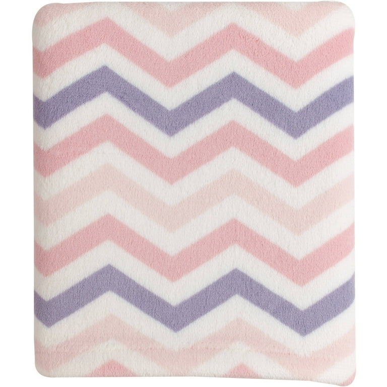 Little Love by NoJo Pink Chevron Plush Blanket Walmart