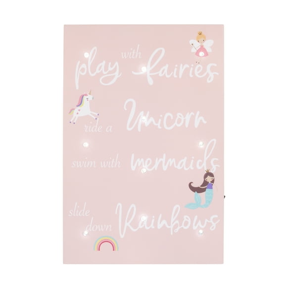 Little Love by NoJo Pink & White Lighted Wall Dcor 8" x 12" MDF