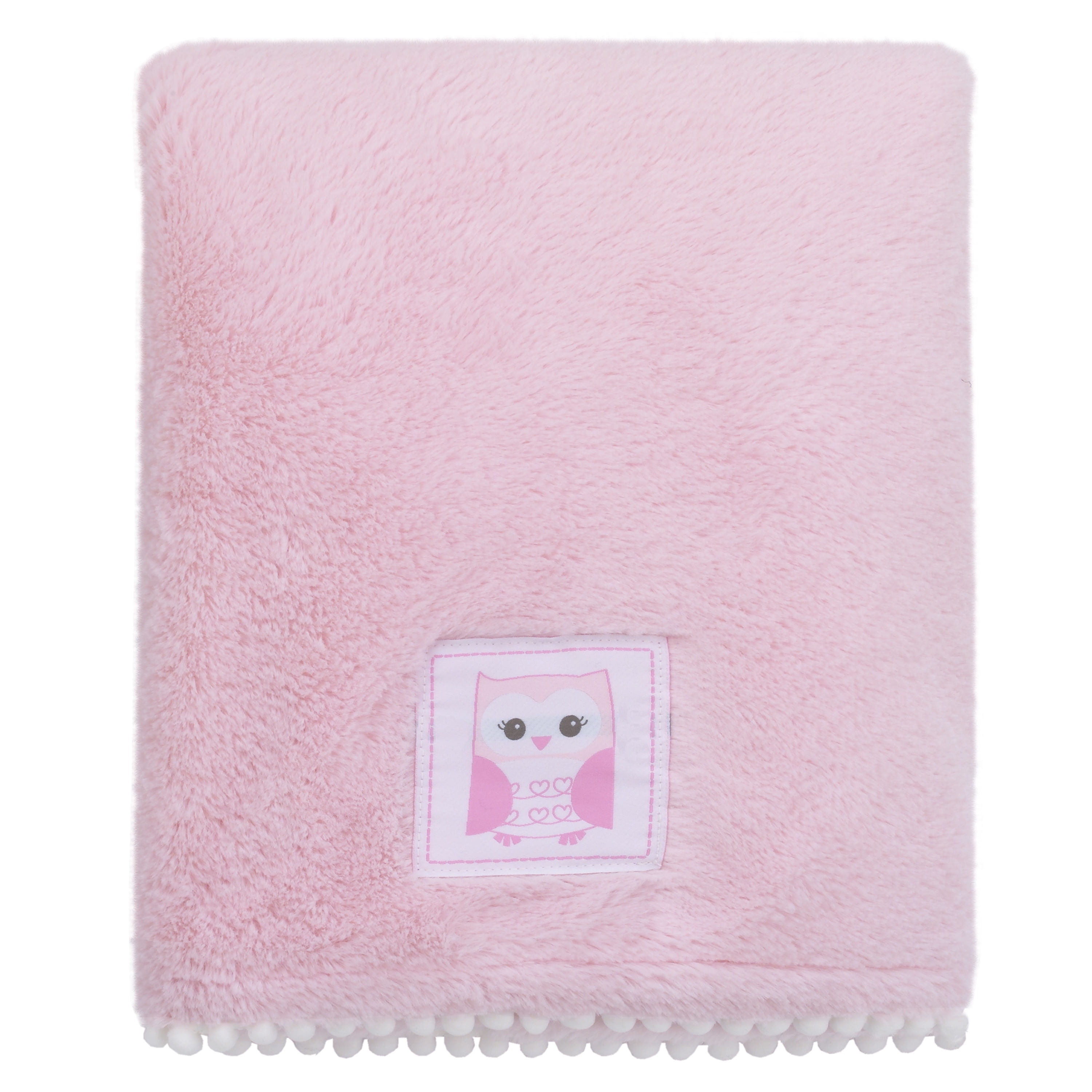 Little Love by NoJo Plush Owl Blanket Pink
