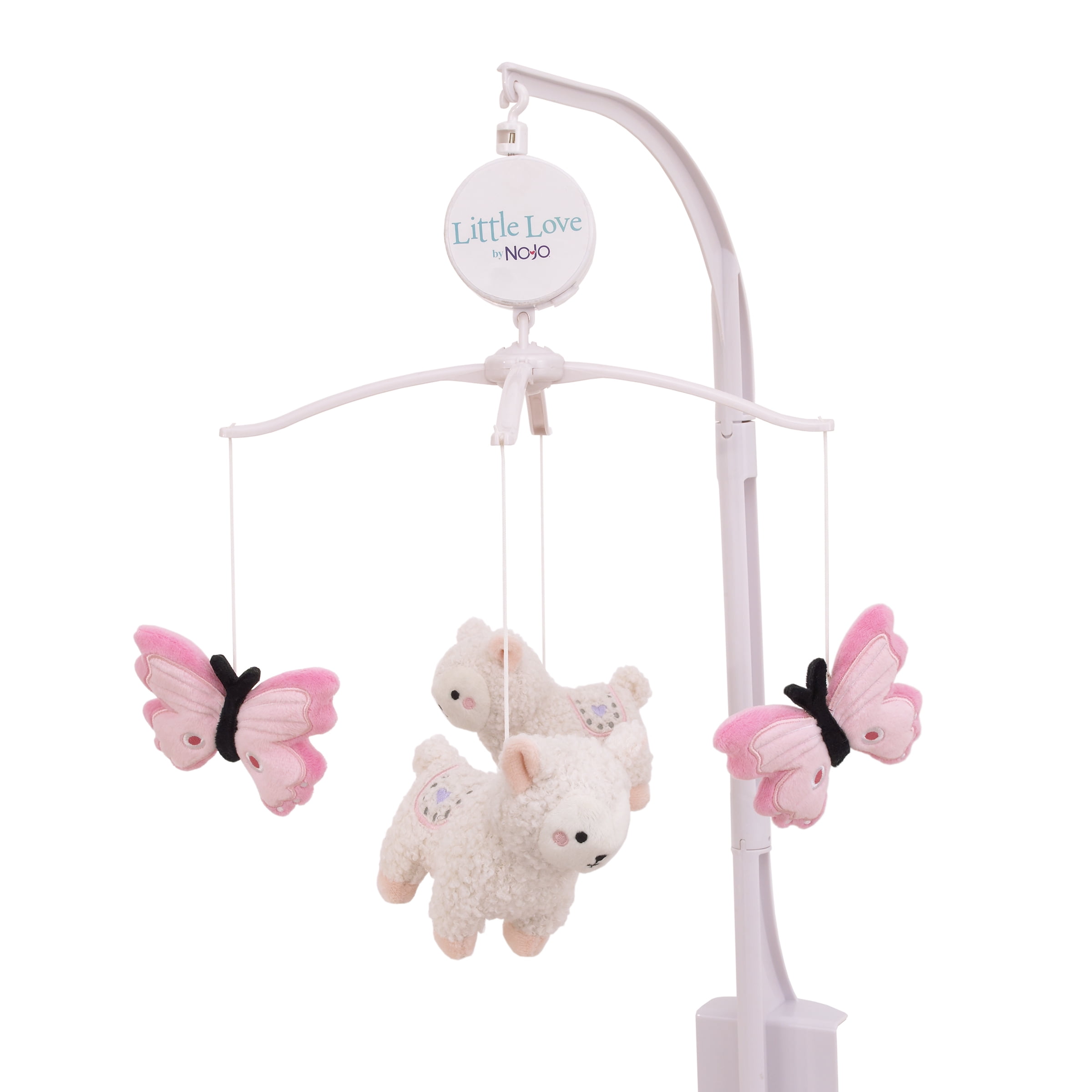 Little Love by NoJo Sweet Llama and Butterflies Musical Mobile, Infant  Girl, Nursery