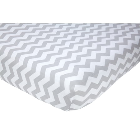 Little Love by Nojo® Chevron Crib Sheet, Grey